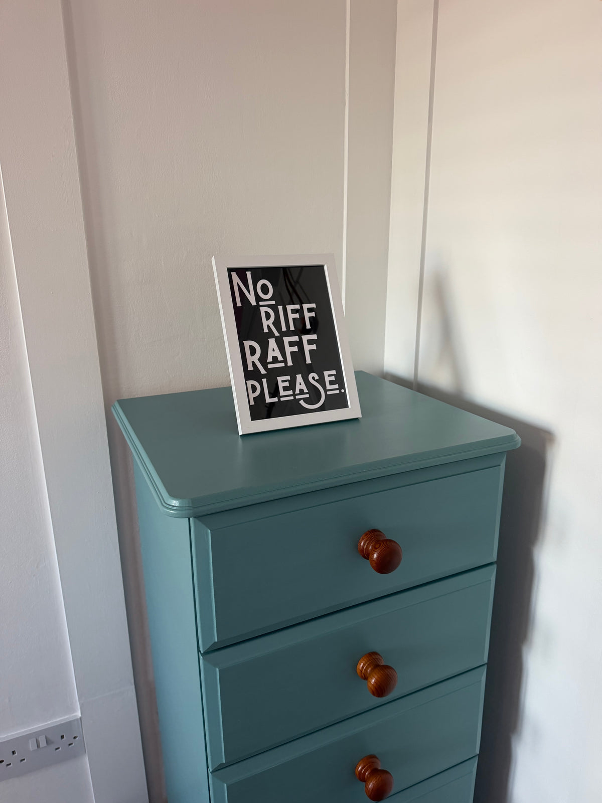 A5 “No Riff Raff Please” Print with Frame